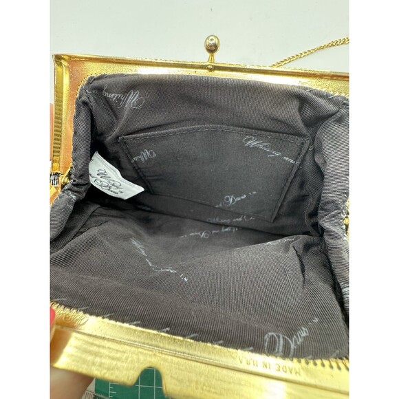 Whiting & Davis Vtg Black Mesh Evening Bag Rhinestone Chain Strap Formal NEW Tag - Picture 9 of 15